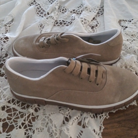 Zara Man beige leather plimsolls 5367/302 - Picture 5 of 5